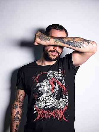 Футболка для хлопчика з аніме принтом Берсерк Аніме Гутс Манга оверсайз (зріст від 165 до 180) Чорний AnimeJ0452m Дніпро