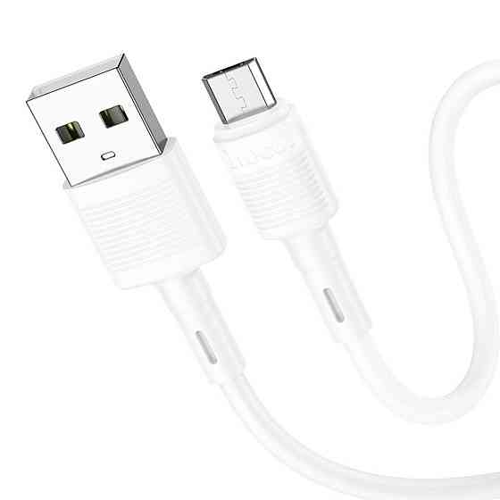 Кабель HOCO X83 USB - Micro 2.4A, 1m, PVC, PVC connectors, White 6931474770899 Одеса