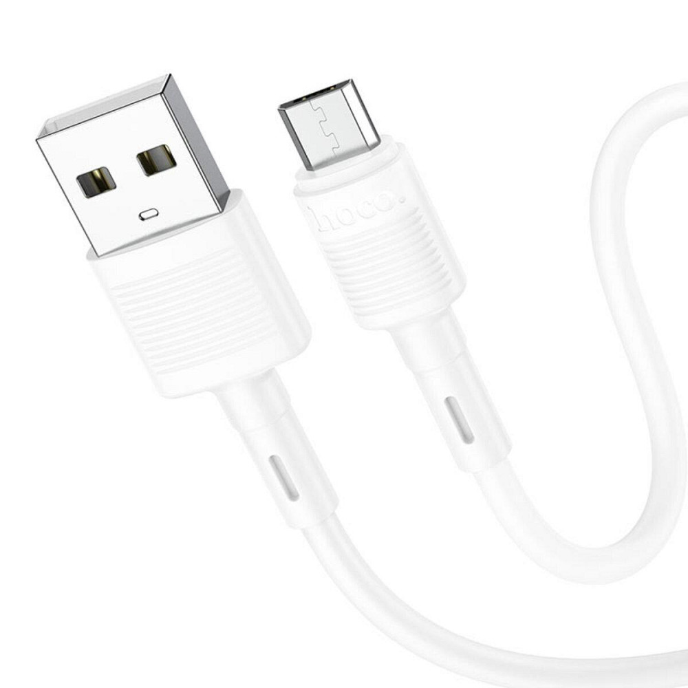 Кабель HOCO X83 USB - Micro 2.4A, 1m, PVC, PVC connectors, White 6931474770899 Одесса - изображение 2