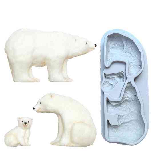 Молд силиконовый Медведь 160 на 66 мм серый Киев