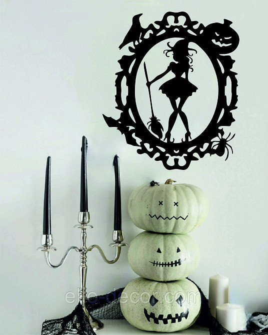 Декоративное настенное Панно «Ведьма с веником», Декор на стену 110*95 см, Черный Киев - изображение 3