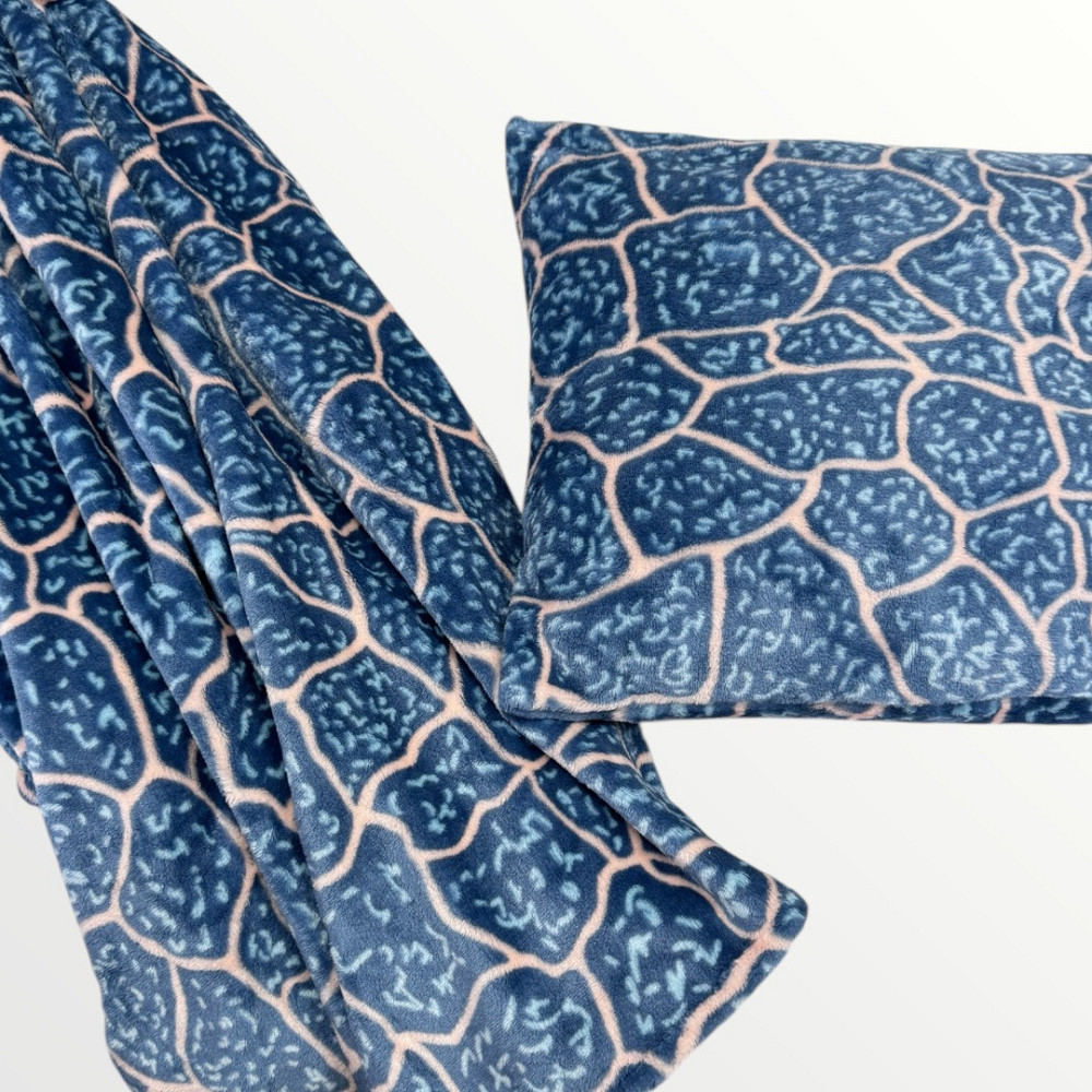 Ecotton Набір для подорожі Ecotton 2 в 1 Подушка 40х40 плед 110х140 блакитний FL-087 Коломыя - изображение 4