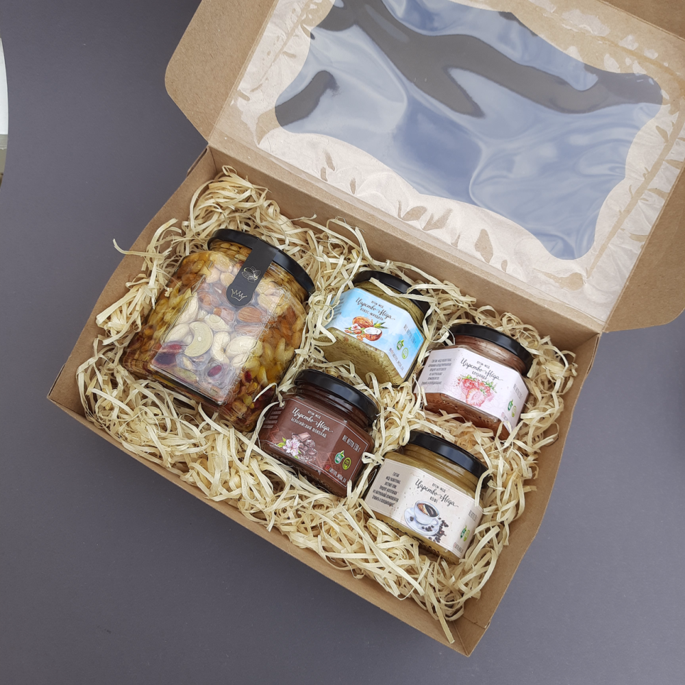 Подарочный набор с крем медом мужчине в день рождения №41А Одесса - изображение 1