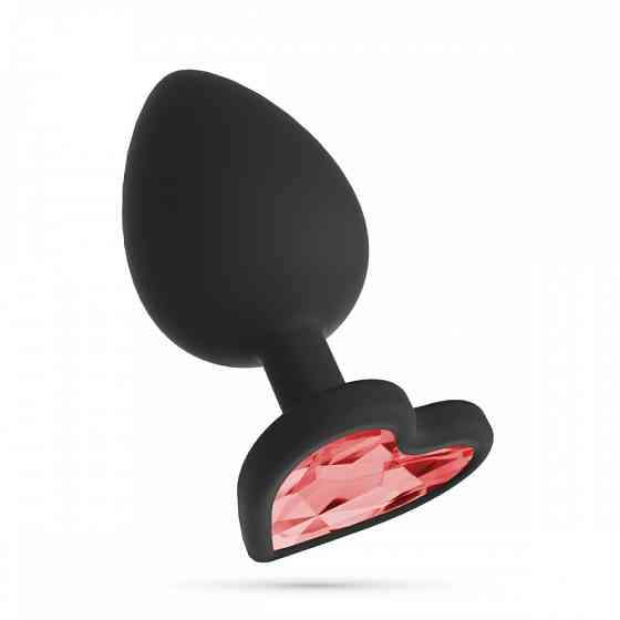 Анальная пробка Cuore Crushious, со сменными кристаллами, силиконовая, черная, 8 х 3.4 см, размер М Sex Aura Киев