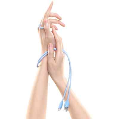 Дата кабель USB 2.0 AM to Lightning 1.2m 2.4A Jelly Liquid Silica Gel Blue Baseus (CAGD000003) Винница