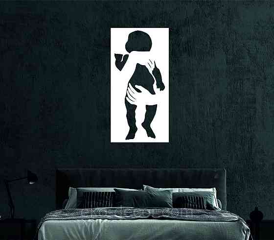 Декоративное настенное Панно «Дитя», Декор на стену 110*55 см, Белый Киев