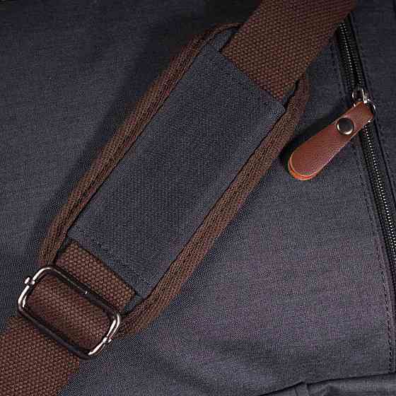 Вертикальная мужская сумка через плечо текстильная 21261 Vintage Черная Киев