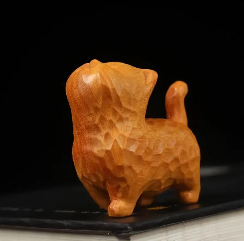 Деревянная фигурка кота из самшита. Современный, игривый и милый оберег в виде кота. Киев - изображение 5