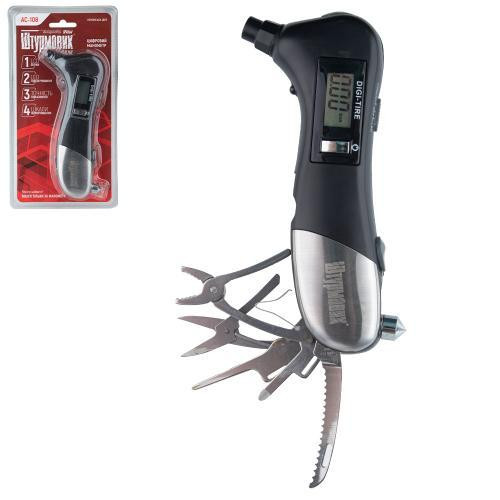 Манометр Штурмовик AC-108 з LCD-дисплеєм та LED-підсвіткою, вимір 0-10 psi/bar/кг/см²/kPa Харків - фото 1