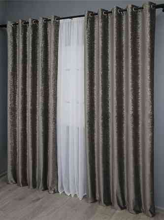 Комплект штор на люверсах VR-Textil Оксамит (бархат) Афіна № 1316ш Какао 150х270 см 2 шт (37-0084) Київ