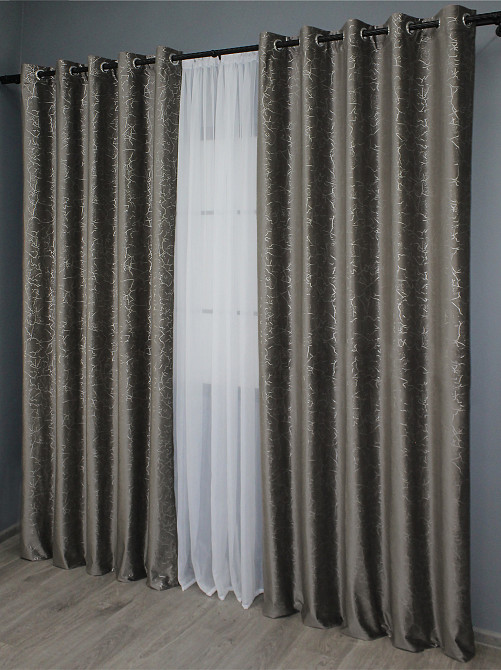 Комплект штор на люверсах VR-Textil Оксамит (бархат) Афіна № 1316ш Какао 150х270 см 2 шт (37-0084) Київ - фото 3