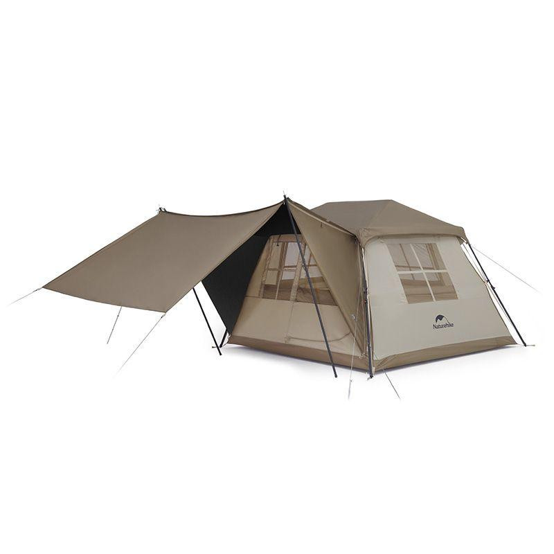 Палатка с навесом Naturehike Village CNK2300ZP022, коричневая большая Киев - изображение 1
