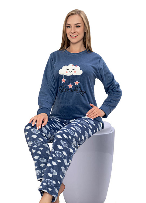 Флисовая пижама женская 90115 XL Киев - изображение 1