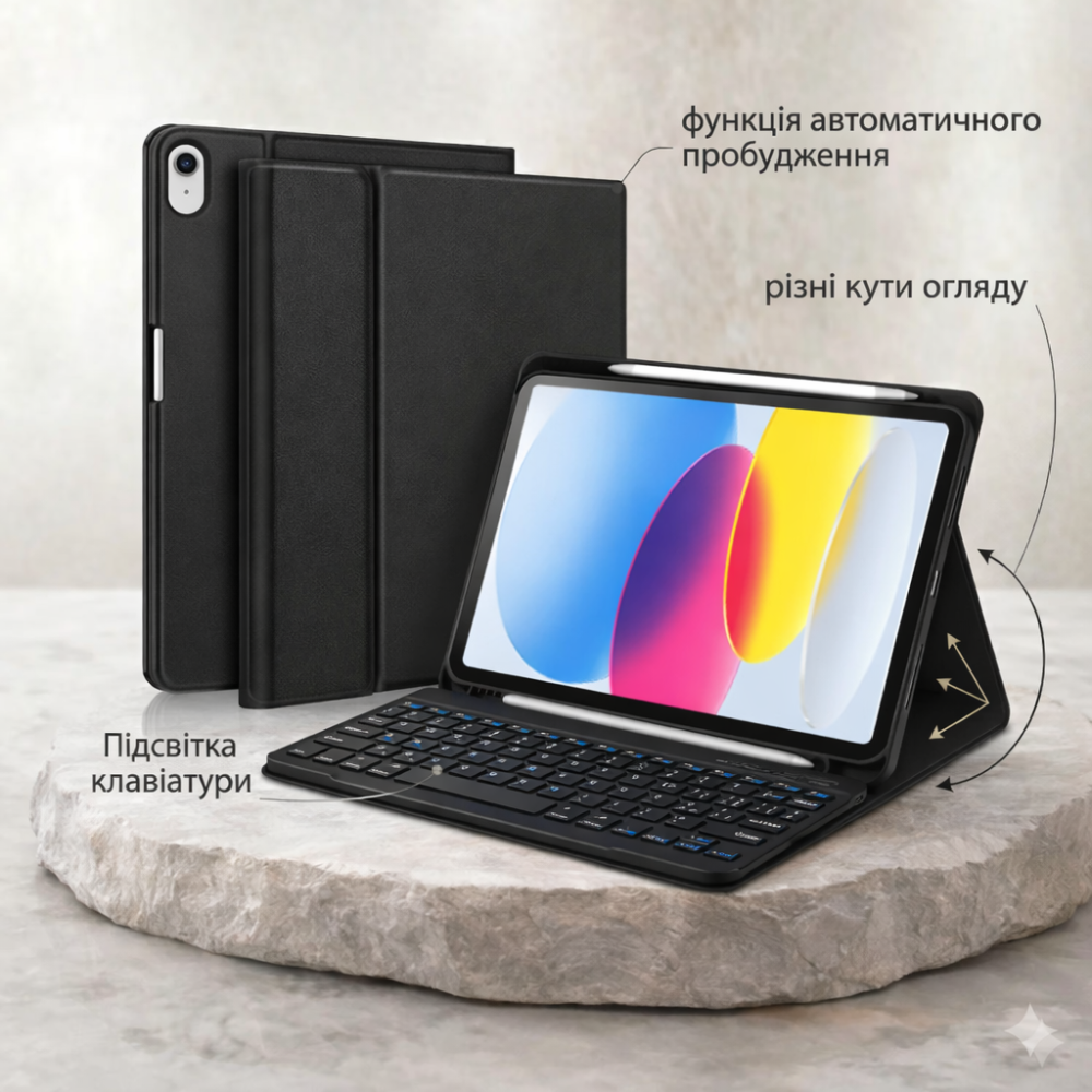 Чехол-клавиатура для iPad 10-го поколения 10.9 дюймов 2022 года, с Bluetooth клавиатурой, с держателем для стилус для iPad 10-го Киев - изображение 1