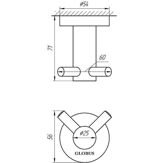Гачок подвійний Globus Lux SS 8415  SUS304 Луцк