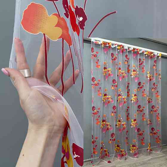 Тюль VR-Textil 759т Органза с принтом Разноцветный 400х270 см (42-0980) Киев