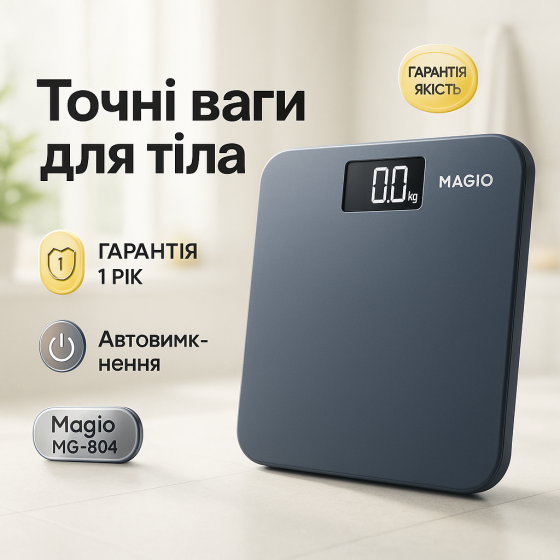 Ваги для зважування людей Magio, Кімнатні підлогові ваги для визначення маси тіла IV-23 Львів