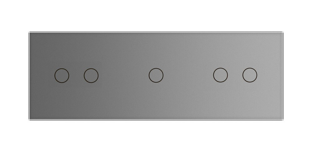 Розумний сенсорний ZigBee вимикач 5 сенсорів (2-1-2) Livolo сірий скло (VL-C702Z/C701Z/C702Z-15) Коломыя - изображение 4