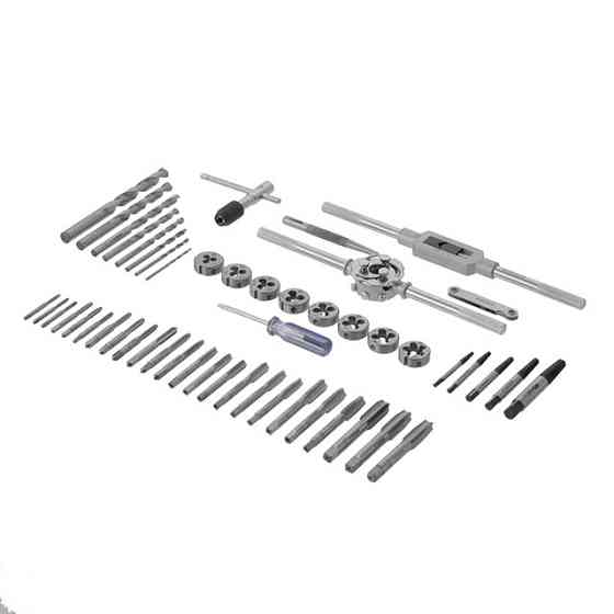 Набор плашек и метчиков, 52 ед., M3-M12 INTERTOOL SD-8052 Киев