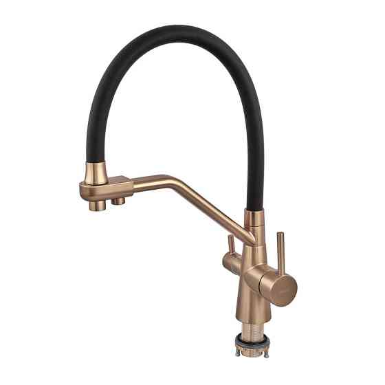 Змішувач для кухні Mixxus Premium Senna 021 Brushed Gold Refl.Black з виходом для питної води (MP6722) ( 26718 ) Харьков