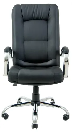 Офісне Крісло Керівника Richman Alberto Шкіра Lux Хром М1 Tilt Підлокітник Труба Чорний Дніпро