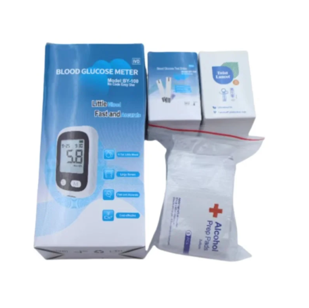 Глюкометр Glucose Meter BY-100 з 50 тест-смужками, ланцетами та кейсом, точне вимірювання цукру крові Одеса - фото 3
