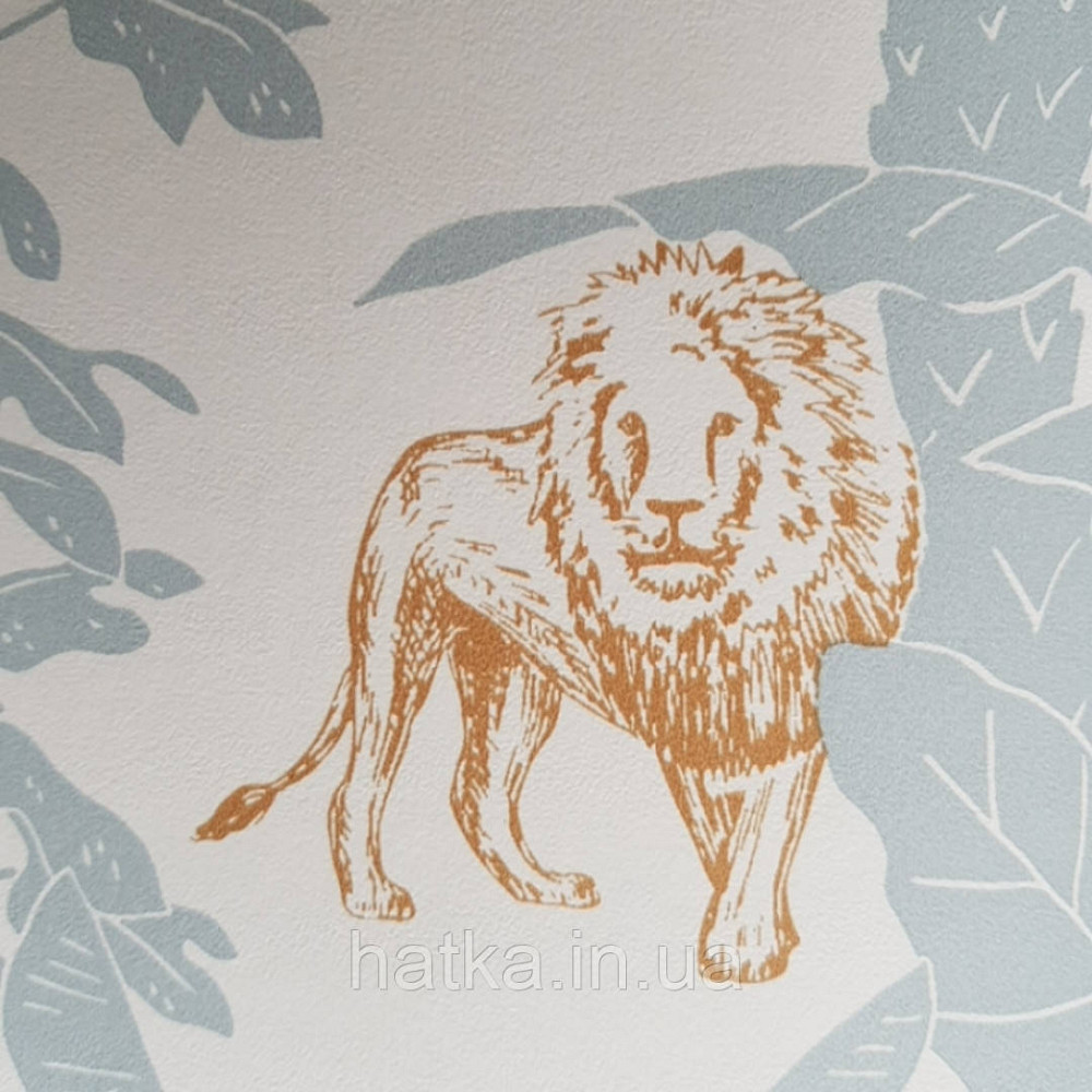 Шпалери флізелінові дитячі Caselio Our Planet джунглі рослини тварини слони, тигри жирафи папуги на білому Київ - фото 4