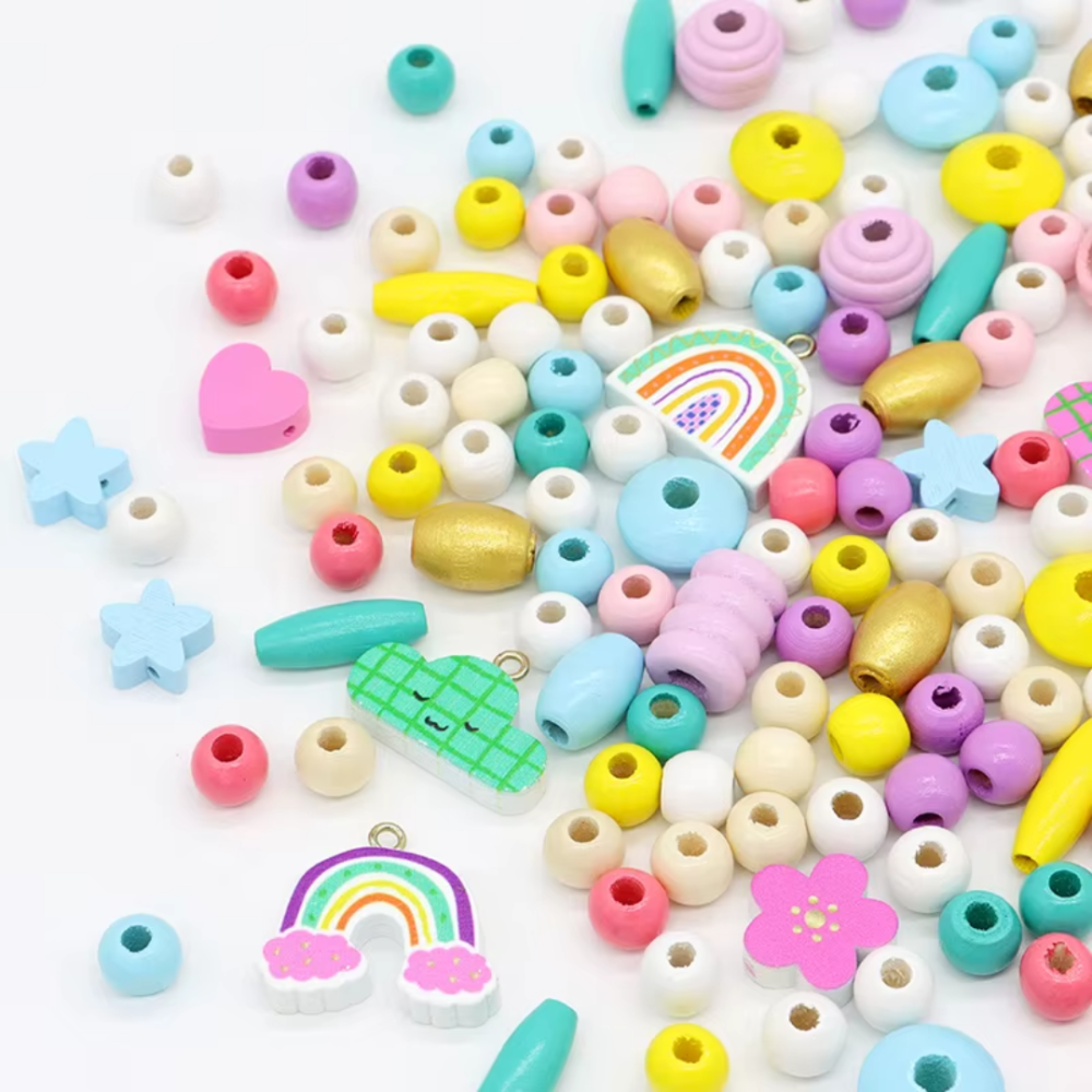 Набір для творчості та створення браслетів, прикрас з намистин дитячий "Веселка" подарунок для дівчаток 6-12 років Кам'янець-Подільський - фото 5