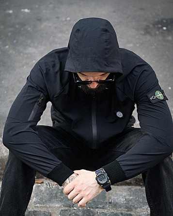 Городская Ветровка Stone island карман black 4 ДЛ7035 Киев - изображение 8