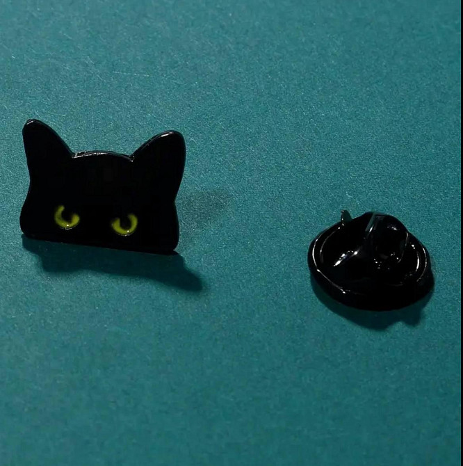 Брошь Чёрный Кот – металлический значок-брошь Киев - изображение 2