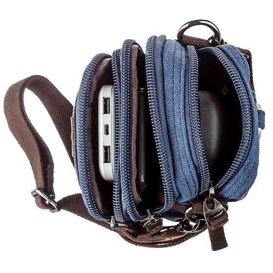 Барсетка текстильная Vintage 20162 Синяя Киев