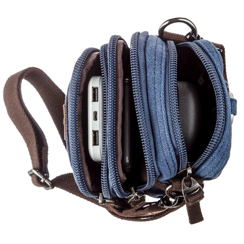 Барсетка текстильна Vintage 20162 Синя Київ - фото 3