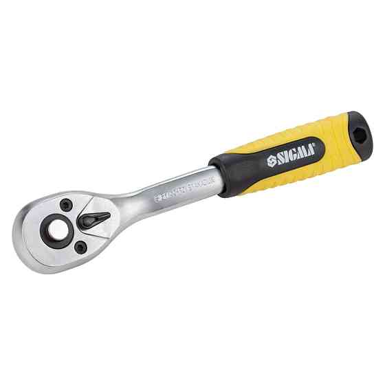 Ключ-тріскачка з вигнутою ручкою 1/4" 150 мм 72T CrV SIGMA (6050071) Київ