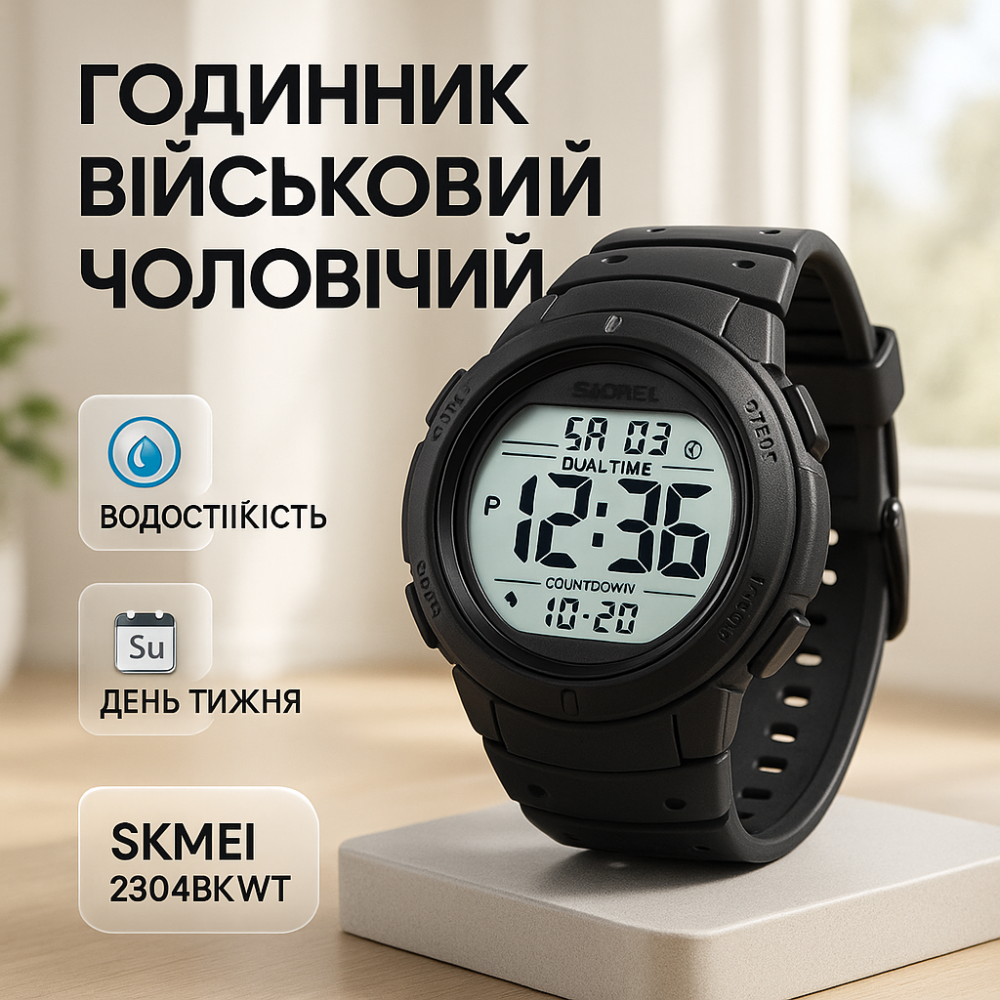 Годинник чоловічий спортивний з крокоміром SKMEI, Польовий годинник для армії для туризму FA-44 Львів - фото 3