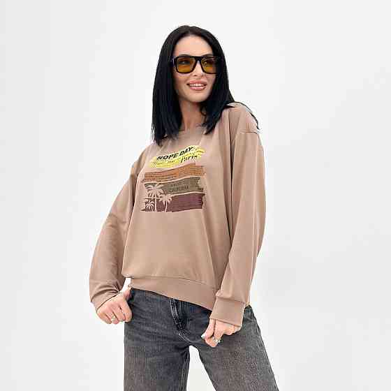 Демисезонный женский свитшот с принтом 