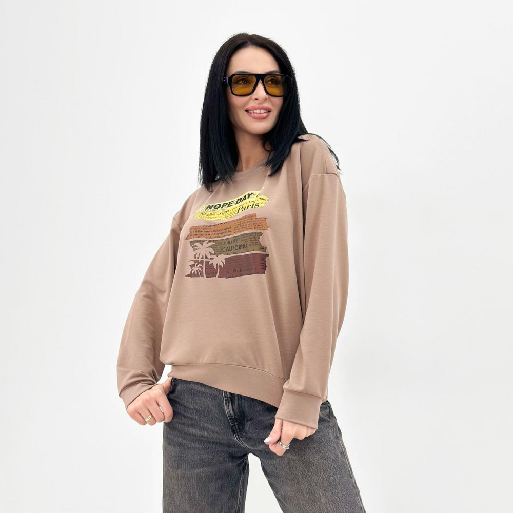 Демисезонный женский свитшот с принтом 