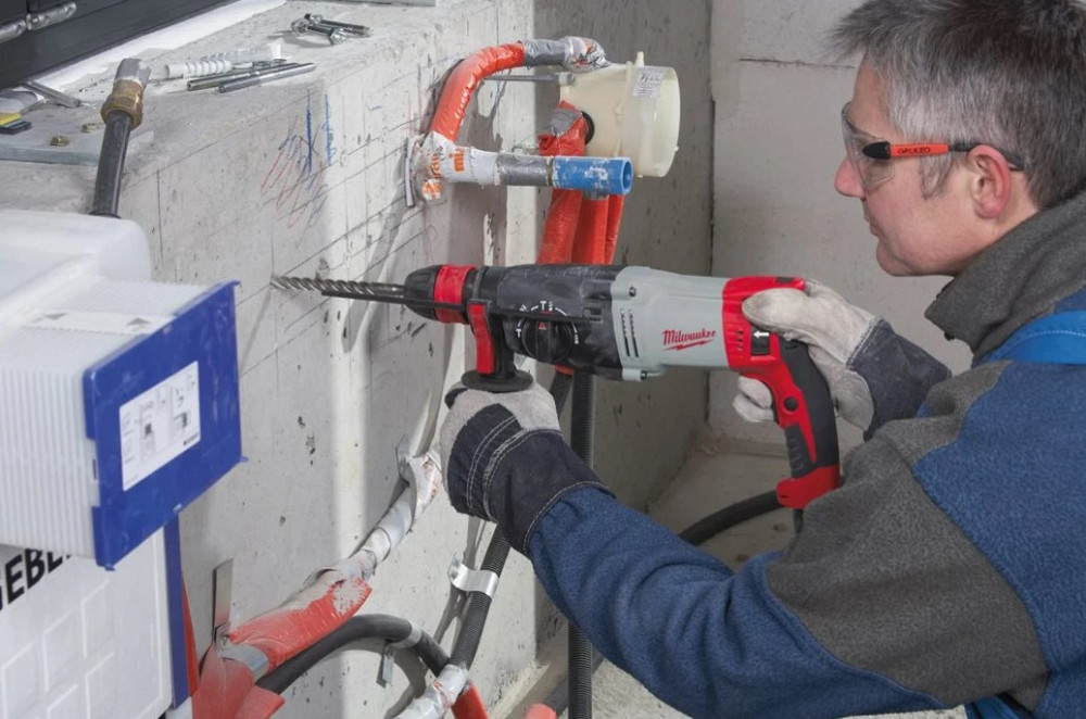 Перфоратор SDS-PLUS MILWAUKEE, PH 28, 820Вт, 3,4Дж (3 режими) (бічна рукоять, обмежувач глибини, кейс) Одеса - фото 5