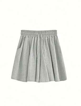 Женская удобная повседневная юбка-шорты мини двунитка Серый Одесса