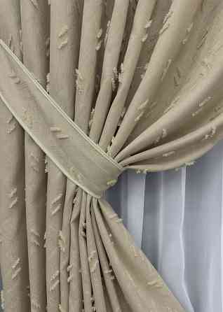 Комплект штор VR-Textil Лен Букле № 1883ш Бежевый 150х290 см 2 шт (33-0910) Киев