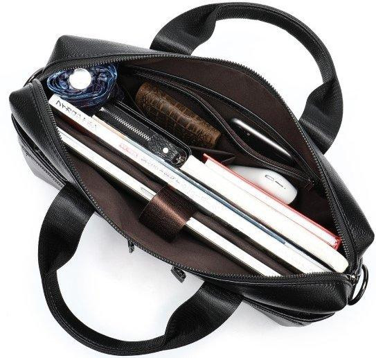 Чоловіча сумка-портфель Tiding Bag (39 x 28 × 8 см) сумка для ноутбука Чорний Вінниця - фото 5