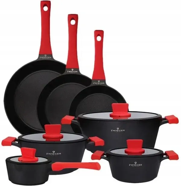 Zwieger Obsidian Каструлі 6el. 5,5/3,5/2l + Рондель Сковорідка 20/24/28cm (ZWOBS34) Киев - изображение 1