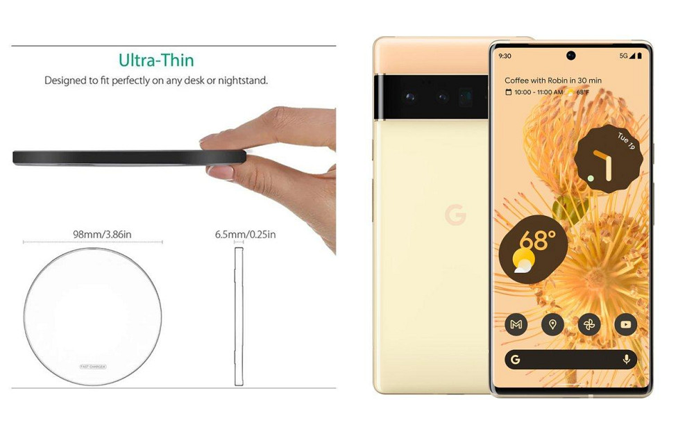 Бездротовий зарядний пристрій Copper до 30W для Google Pixel 9, Pixel 9 Pro, Pixel 9 Pro XL, USB-C, LED Київ - фото 3