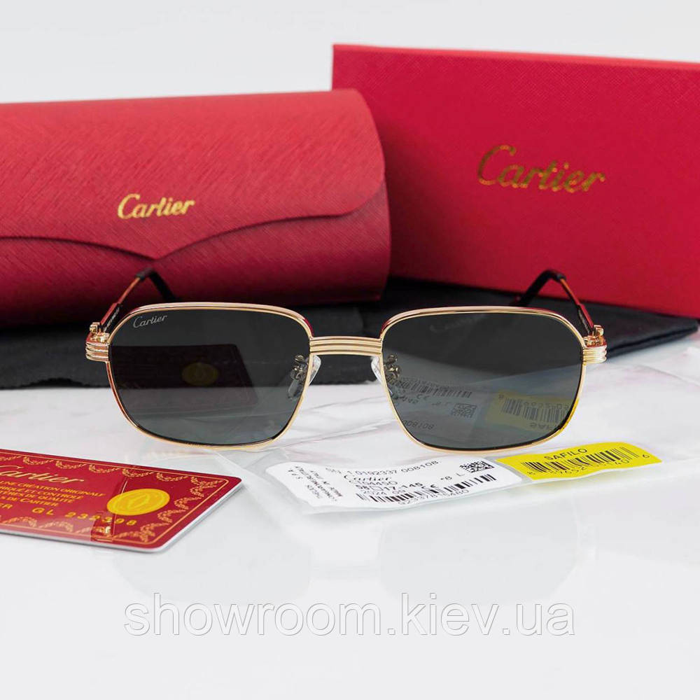 Мужские солнцезащитные брендовые очки (0445) gold Lux Киев - изображение 5