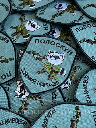 Шеврон ПОЛОСКУН (Форма щит. На липучке) Размер 9x7см Киев - изображение 3