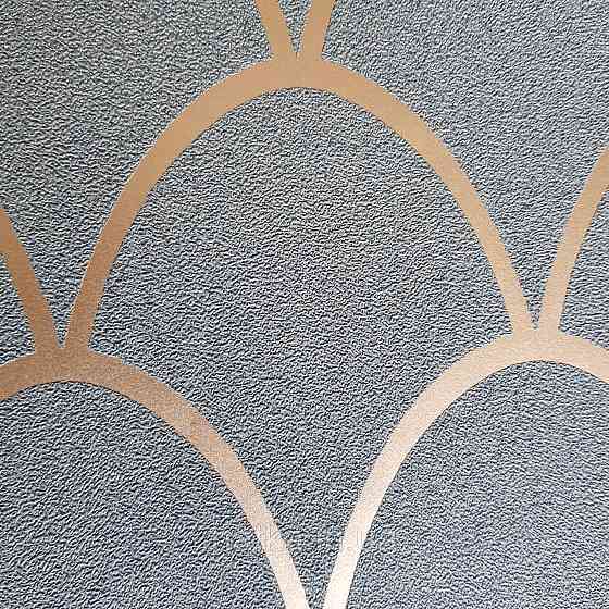 Шпалери вінілові на флізелін Marburg New Spirit Schoner Wohnen геометрія напівкола смуги золотом на чорному Київ