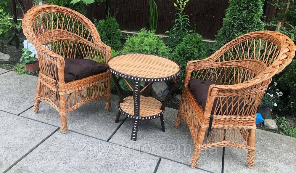 Комплект плетених меблів з овальним столом із лози Київ - фото 2