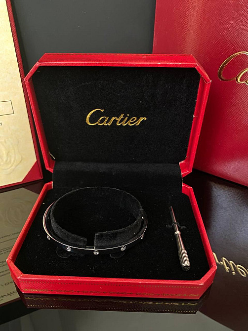 Cartier браслет love з викруткою / лимонне золото AU 750 / Cartier браслет у подарунковій упаковці Одеса - фото 4