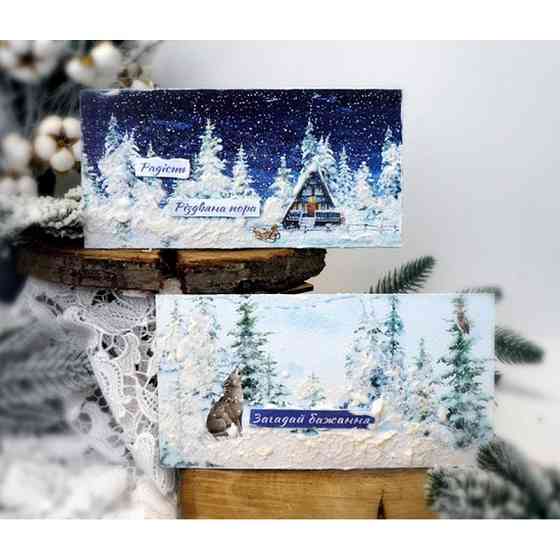 Набор для создания 2 шт поздравительных открыток на подставках 
