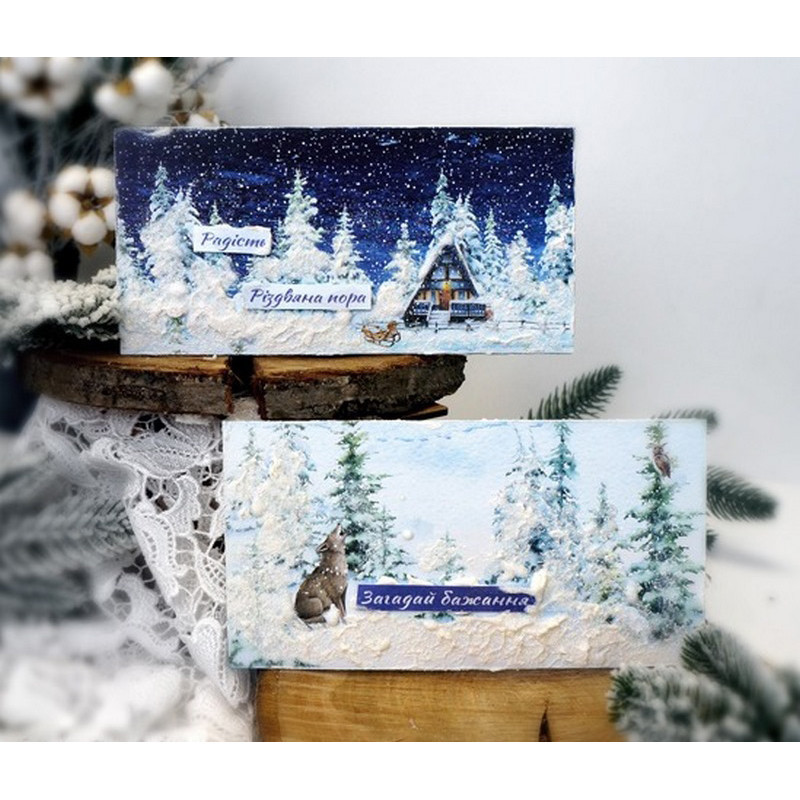 Набор для создания 2 шт поздравительных открыток на подставках 