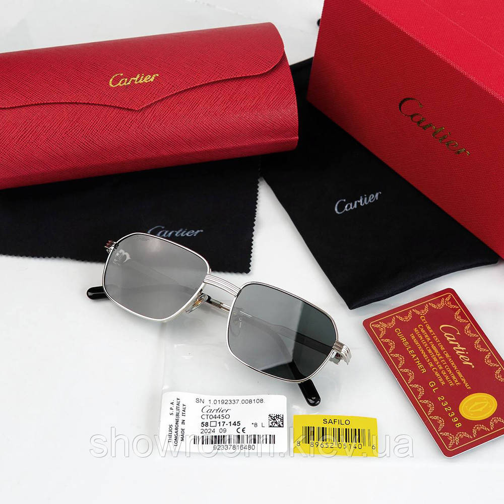 Чоловічі сонцезахисні окуляри (0445) silver Lux Київ - фото 7